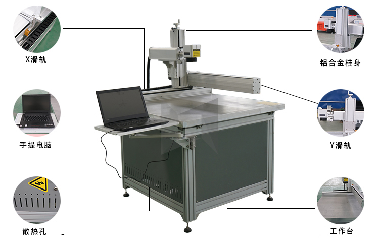 大幅面十字滑臺(tái)光纖激光打標(biāo)機(jī)
